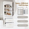 Okak 84" Freestanding Tall Kitchen Pantry Sideboard Cabinet with Storage & Faux Marble Top, Cupboard Buffet Cabinet for Dining Room - 2 of 4