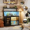 Aheaplus Fish Tank Stand with Hutch and Storage Cabinet, Aquarium Cabinet with Power Outlet & LED Light - 2 of 4