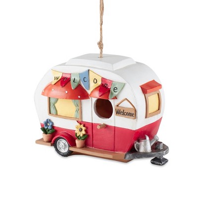 9" Camper Polyresin Birdhouse Red/White - Zingz & Thingz
