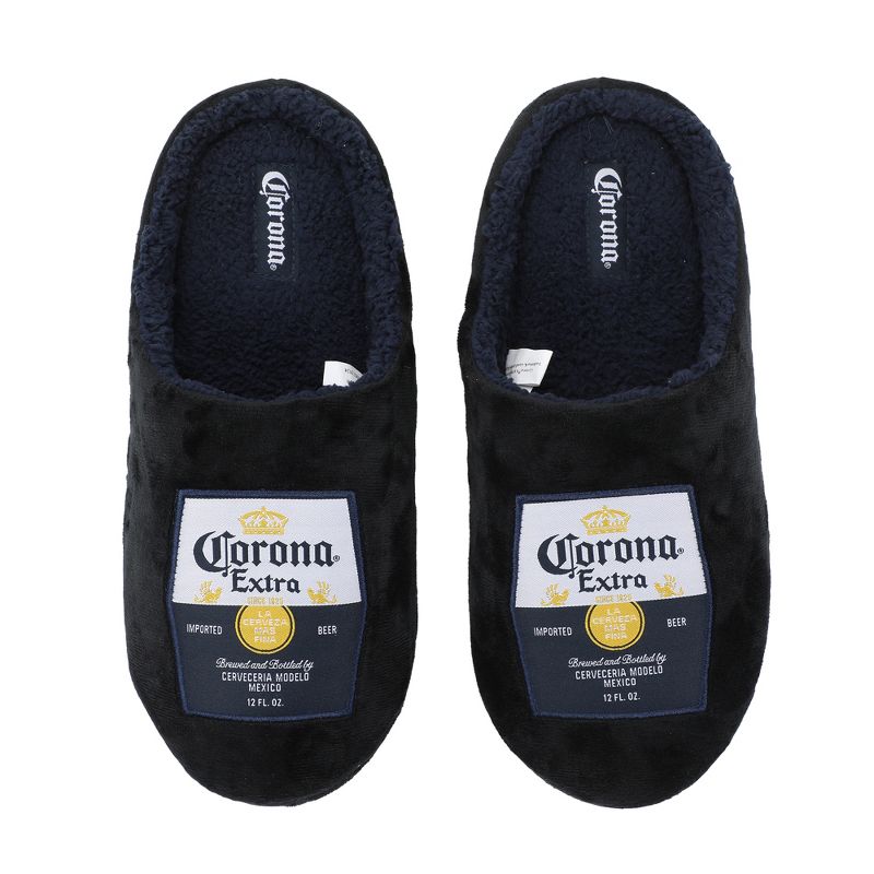 Corona Beer Labels Men's Black Scuff Slippers, 2 of 7