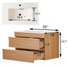 GDFStudio Una Modern 30" Wall Mounted Bathroom Vanity with Ceramic Sink and 2 Drawers - 3 of 4