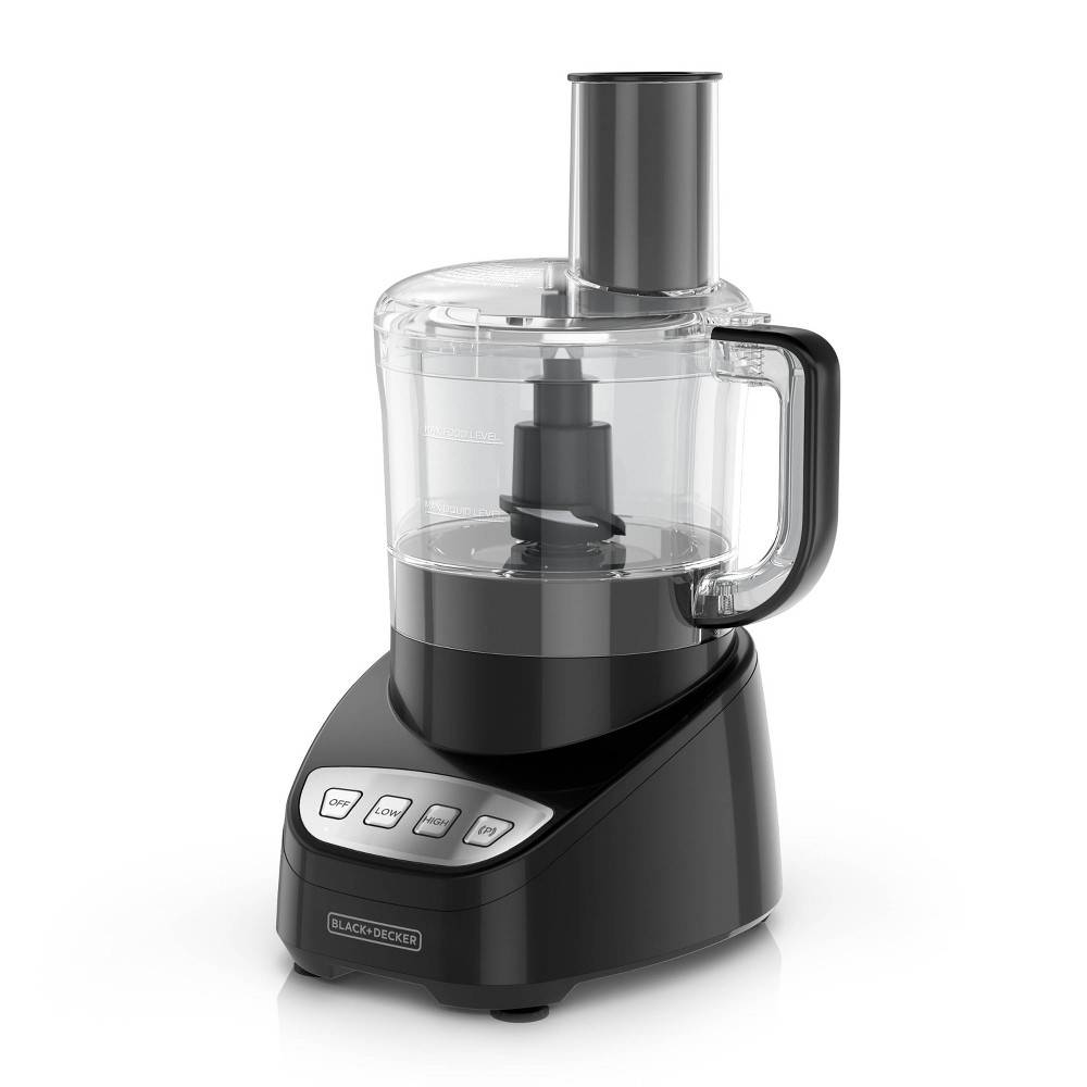 Photos - Mixer Black&Decker BLACK+DECKER Easy Assembly 8-Cup Food Processor Black - FP4100B 