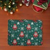 Unique Bargains Christmas Place Mats Mosaic Santa Linen Red Green White 13"x17.7" 2 Pcs - 2 of 4