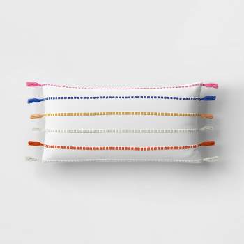 12"x24" Running Lines Rectangular Outdoor Lumbar Pillow Multicolor - Threshold™