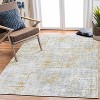 4'x6' Modern Abstract Area Rug, Machine Washable, Non-Slip, Low Pile, Foldable Distressed Rug for Living Room, Bedroom, Kitchen, Yellow - 3 of 4