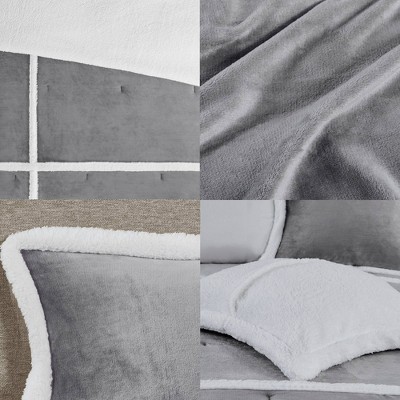 Twin Gray Reversible Down Alternative Comforter Set