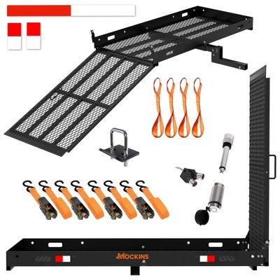 Mockins  60"x30"x5" XL Wheelchair Hitch Carrier with Loading Ramp and Cargo Carrier Accessories