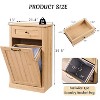 SinCiDo Tilt Out Laundry Hamper, Farmhouse Bathroom Storage Cabinet, w/ Drawers & Hidden 10 Gallon Trash Can Cabinet or Laundry Cabinet - 3 of 4