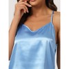 cheibear Women's Satin Spaghetti Cami Tops Ruffle Trim Shorts Sleepwear Sets - 4 of 4