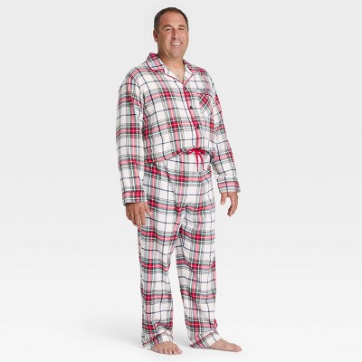 Men's Holiday Plaid Tartan Flannel Pajama Set - Wondershop™ White S