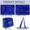 LA LEELA Women's Summer Water Resistant Pool Tote Bag with Matching Beachwear Holiday Sarong Wrap One Size Ethnic Blue - 4 of 4