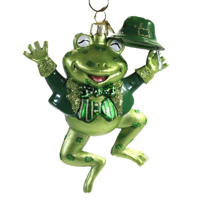 Noble Gems 4.75" Irish Frog Saint Patrick's Day  -  Tree Ornaments