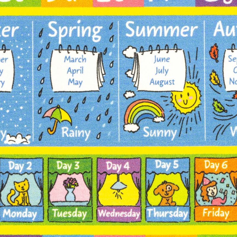 KC CUBS Boy & Girl Kids ABC Alphabet, Seasons, Months & Days Educational Learning & Fun Game Play Nursery Bedroom Classroom Rug Carpet, 5 of 11