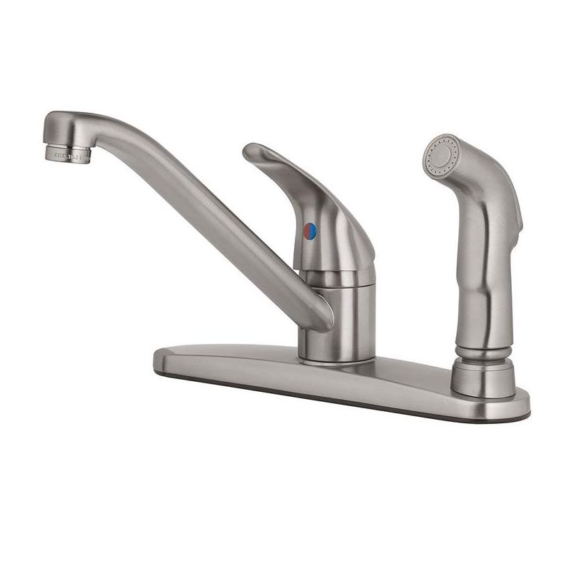 OakBrook Essentials One Handle Brushed Nickel Kitchen Faucet Side Sprayer Included Model No. 67210-2404, 1 of 2