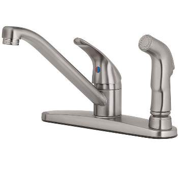 OakBrook Essentials One Handle Brushed Nickel Kitchen Faucet Side Sprayer Included Model No. 67210-2404