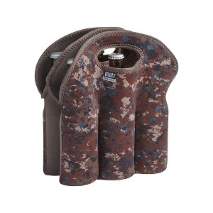 BUILT Six Pack Bottle Carrier Tote - Soft-Grip Insulated Neoprene Bottle - Machine Washable (Tweed Camo) - 1 of 3