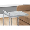 Monarch Specialties Accent Table C-Shaped End Side Snack Living Room Bedroom Metal Laminate Grey Chrome Contemporary Modern - 3 of 4