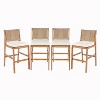Scott Living Arly Green Outdoor Bar Stool Solid Acacia Wood and Woven Wicker, Set of 4 - 3 of 4
