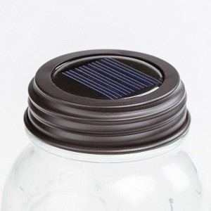 Colonial Tin Works 360315 Canning Jar Lid Solar Powered Light No Jar Brown - 1 of 3