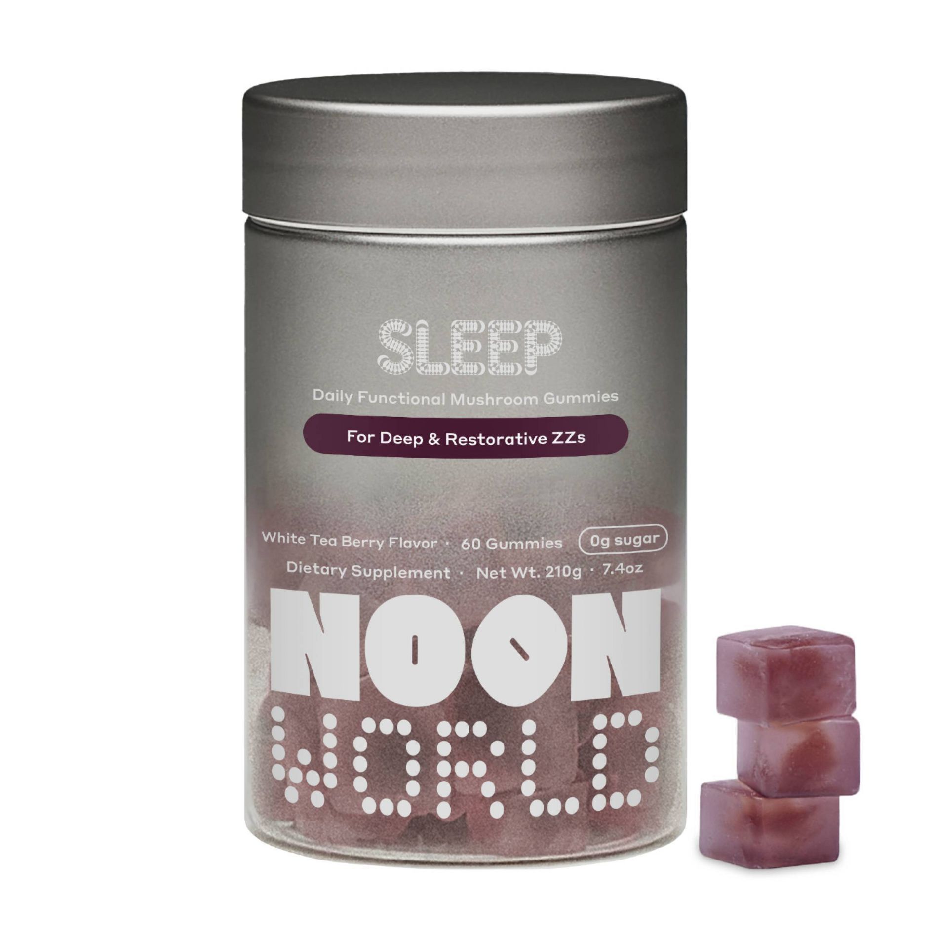 NOON WORLD Sleep Daily Functional Mushroom Gummies - White Tea Berry - 60ct