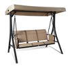 Kozyard Brenda 3-Seats Patio Swing Chair Outdoor Porch Swing Glider with Adjustable Canopy Side Pouches for Garden Poolside Backyard - 4 of 4