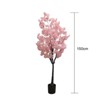 Artificial Cherry Blossom Tree, Pink Fake Flower Tree, Faux Floral Plant in Cement Pot,Artificial Handmade Blossom Trees for Office Home Porch - 2 of 4