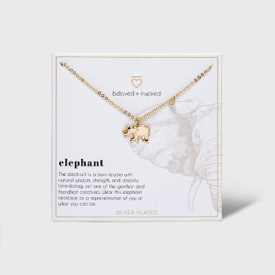 Beloved + Inspired Gold Dipped Silver Plated Elephant Chain Necklace