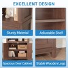 71 Inch 5-Tier Farmhouse Bookshelf with Doors & Adjustable Shelves, Narrow Storage Cabinet for Small Spaces, Apartments, Brown - 4 of 4