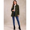 INSPIRE CHIC Women's Turn Down Collar A-Line Single-Breasted Winter Overcoat with Pockets - 3 of 4