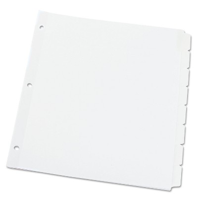 UNIVERSAL Write-On/Erasable Indexes Eight White Tabs Letter White 20818