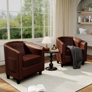 Accent Chairs Chairs Barrel Club Chairs Comfy Living Room Chairs with Sturdy Legs for Bedroom Reading Room Waiting Room - 1 of 1