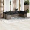 vidaXL Garden Sofa Set Grey PE rattan, powder-coated steel, polyester fabric - 2 of 4
