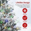 6.5FT Pre-Lit Artificial Christmas Tree, Snow Flocked Xmas Tree with 800 Branch Tips & 300 Colorful Lights and Foldable Stand, for Home Party - 3 of 4