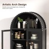 Arched Storage Cabinet 70.8" Tall with Fluted Door, Tempered Glass and Adjustable Shelves - 4 of 4