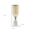 HomeRoots 16" Gold And White Glass And Marble Table Vase - 3 of 4