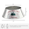 Aghana Digitals Silver Steel Christmas Tree Collar, 26" x 9" Metal Tree Ring Skirt with "Merry & - 2 of 4