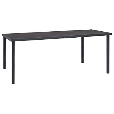 vidaXL Patio Dining Table, Anthracite 74.8"x35.4"x29.1" Steel