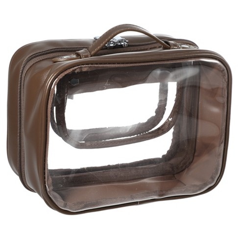 Unique Bargains Women s TSA Approved Toiletry Bag 1 Pc Brown