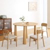 PexFix 45" Round Dining Table Kitchen Table for 4 with Arc-Shaped Edge Top and 4 Tapered Legs for Living Room Dining Room Coffee Office Sturdy Natural - 2 of 4