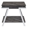 Vynxaria Rustic End Table - Brown, Silvershield? Top, Chrome Legs, Engineered Wood - 3 of 4