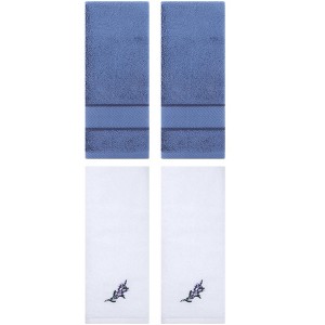 REGALWOVEN 4 Pcs Bathroom Decorative Cotton Soft Absorbent Sold Striped Hand Towel - 1 of 4