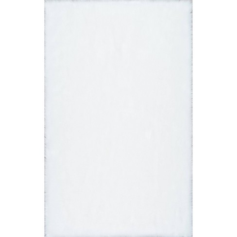 Rodolfo Faux Sheepskin Shag Area Rug White - nuLOOM - image 1 of 4