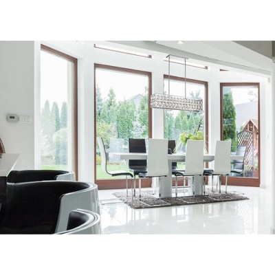 Elegant Dealey Chrome Crystal Rectangular Chandelier