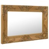 Aghana Digitals Baroque Style Gold Gilded Rectangular Wall Mirror, 23.6"x15.7" Natural Wood Frame - 2 of 4