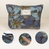 Unique Bargains Women's Canvas Floral Makeup Bag 10.63"x7.95" Deep Blue 1 Pc - 3 of 4