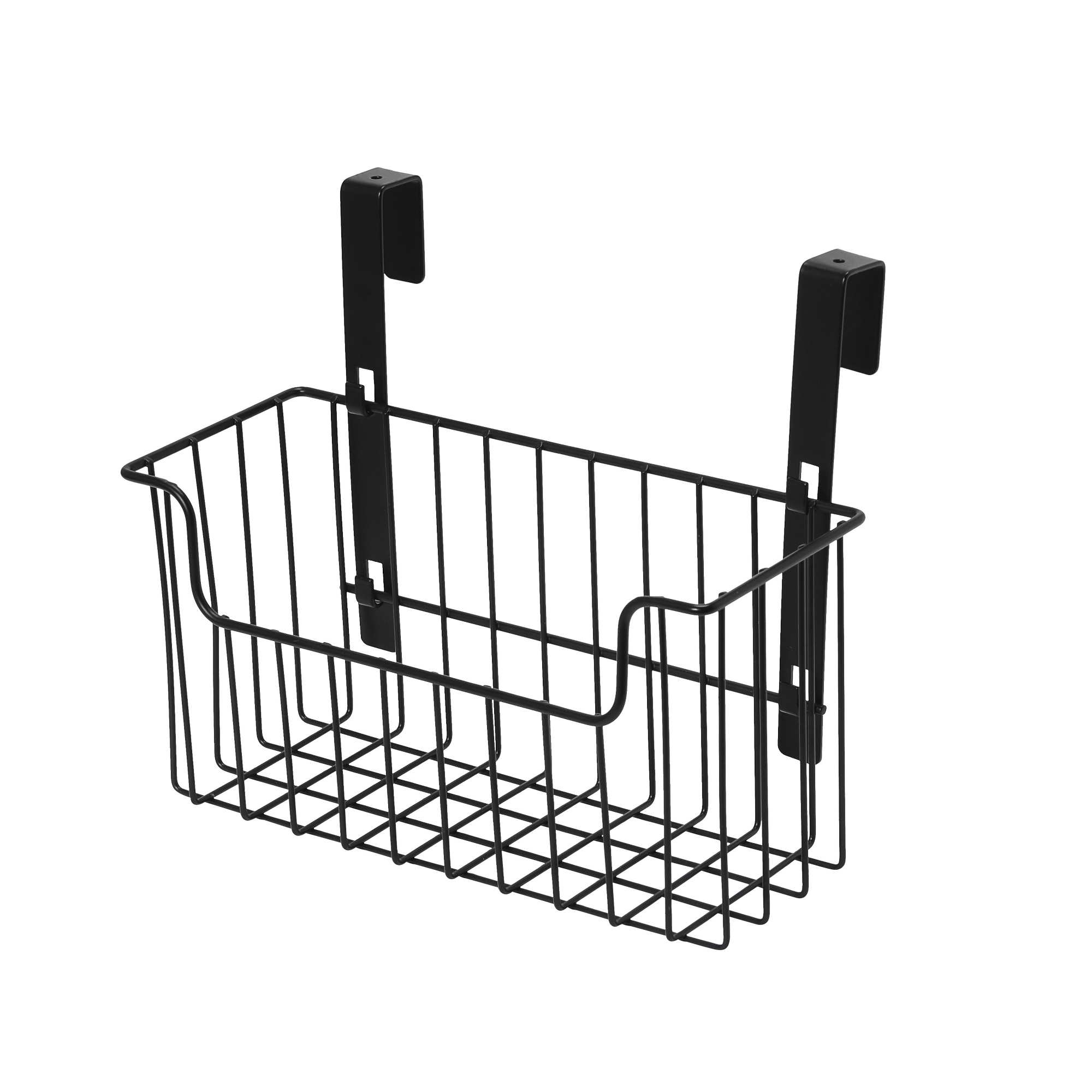 Over the Door Cut Out Metal Basket, Black