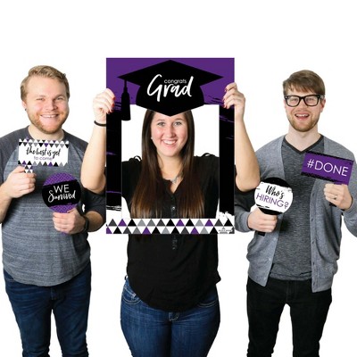 Big Dot of Happiness Purple Grad - Best is Yet to Come - Purple Grad Party Selfie Photo Booth Picture Frame & Props - Printed on Sturdy Material