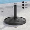 Round Patio Umbrella Base, 26 lbs Resin Outdoor Umbrella Stand Base, Patio Umbrella Stand for 1.3"/1.5"/1.9" Umbrella Poles for Outdoor, Lawn - 3 of 4