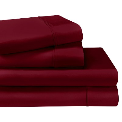 1200-Thread Count Cotton Deep Pocket Sheet Set - Burgundy