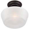 Regency Hill Schoolhouse Rustic Farmhouse Ceiling Light Semi Flush Mount Fixture 12" Set of 2 Bronze Metal White Glass Shade for Bedroom - 4 of 4